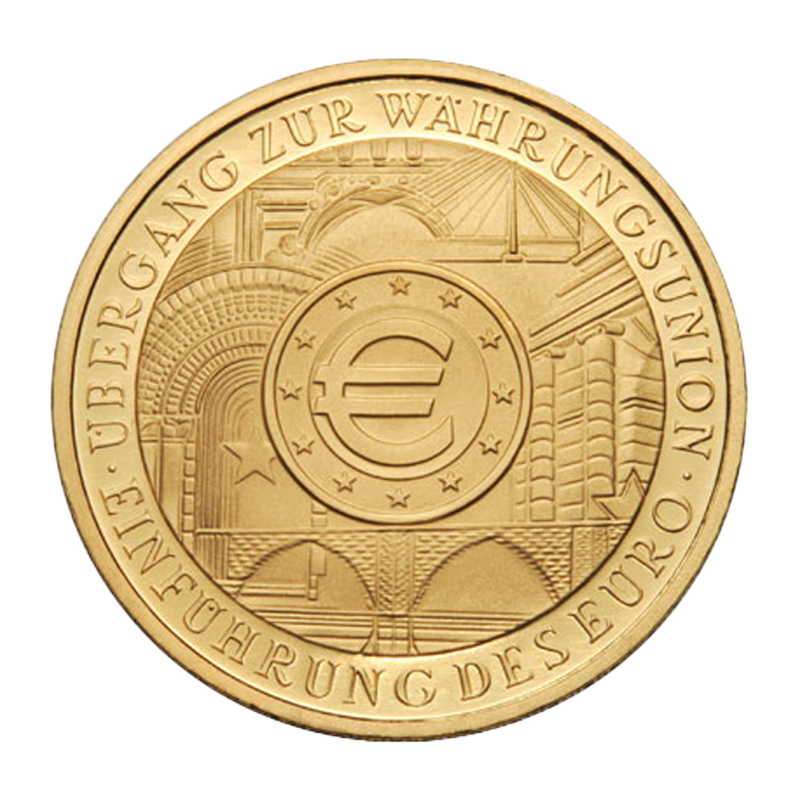 "Euro-Einführung" 2002 - Deutschland 100 Euro 1/2 oz Goldmünze