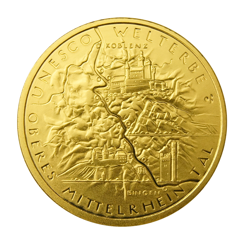 "Oberes Mittelrheintal" 2015 - Deutschland 100 Euro 1/2 oz Goldmünze