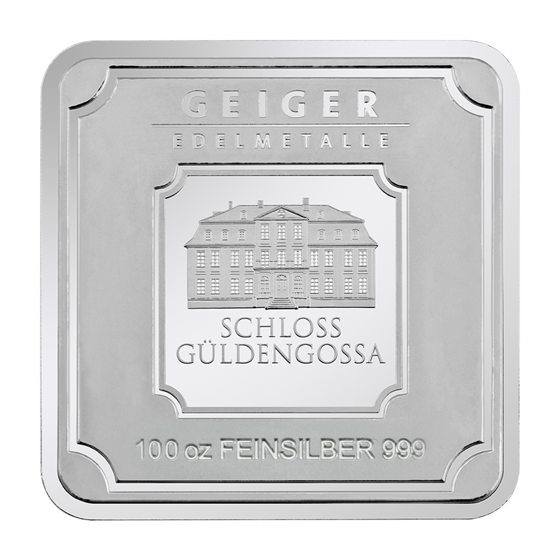 Silberbarren Geiger original - 100 oz .999 quadratisch