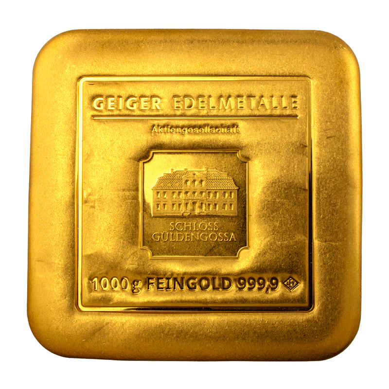 Goldbarren Geiger original - 1 kg gegossen quadratisch .9999